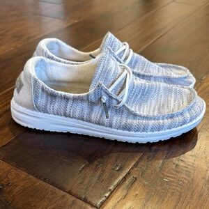 Hey Dude Wendy Sox - Glacier Gray - sz 6 - super comfy slip ons EUC